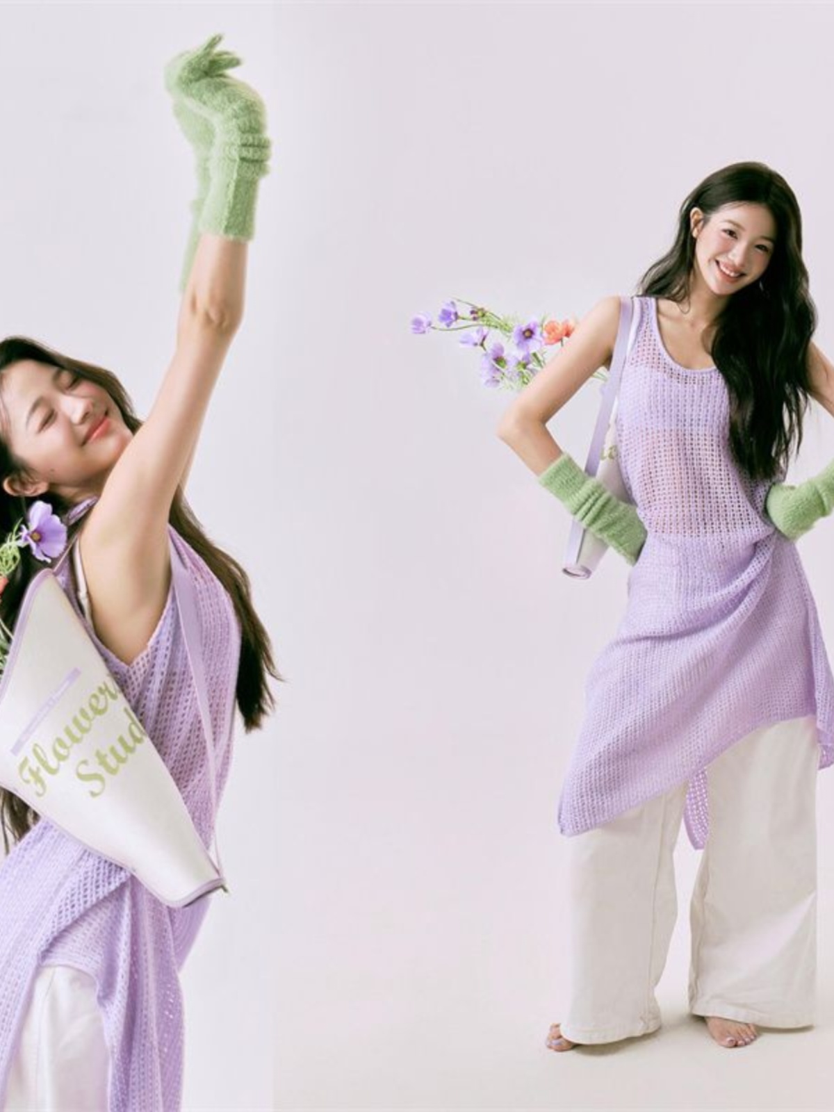 Ethnic Fashion Style - Romantik Bahar Çiçek Baskılı Fotoğraf Stüdyosu