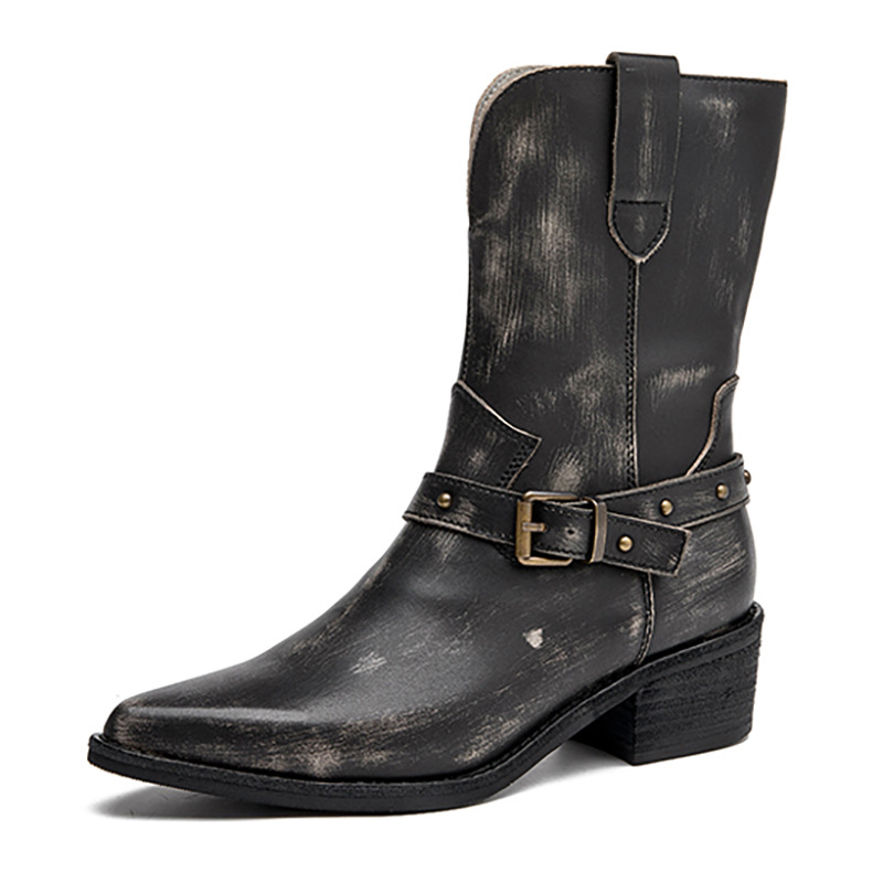Ethnic Fashion Style - 4.5 cm İnek Doğal Hakiki Deri