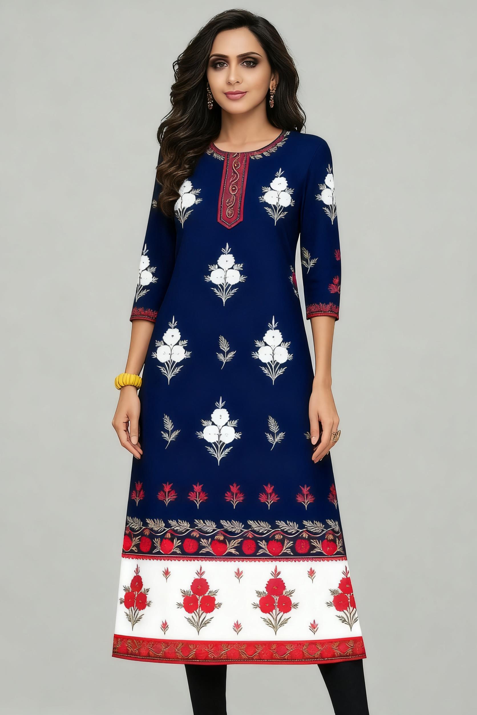 Müslüman Kurt Çiçekleri Kadın  - Ethnic Fashion Kurtis incelemesi ve fiyatı